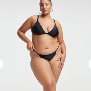 Good American | green shine perfect fit high rise bikini bottoms size 5 (2X) new